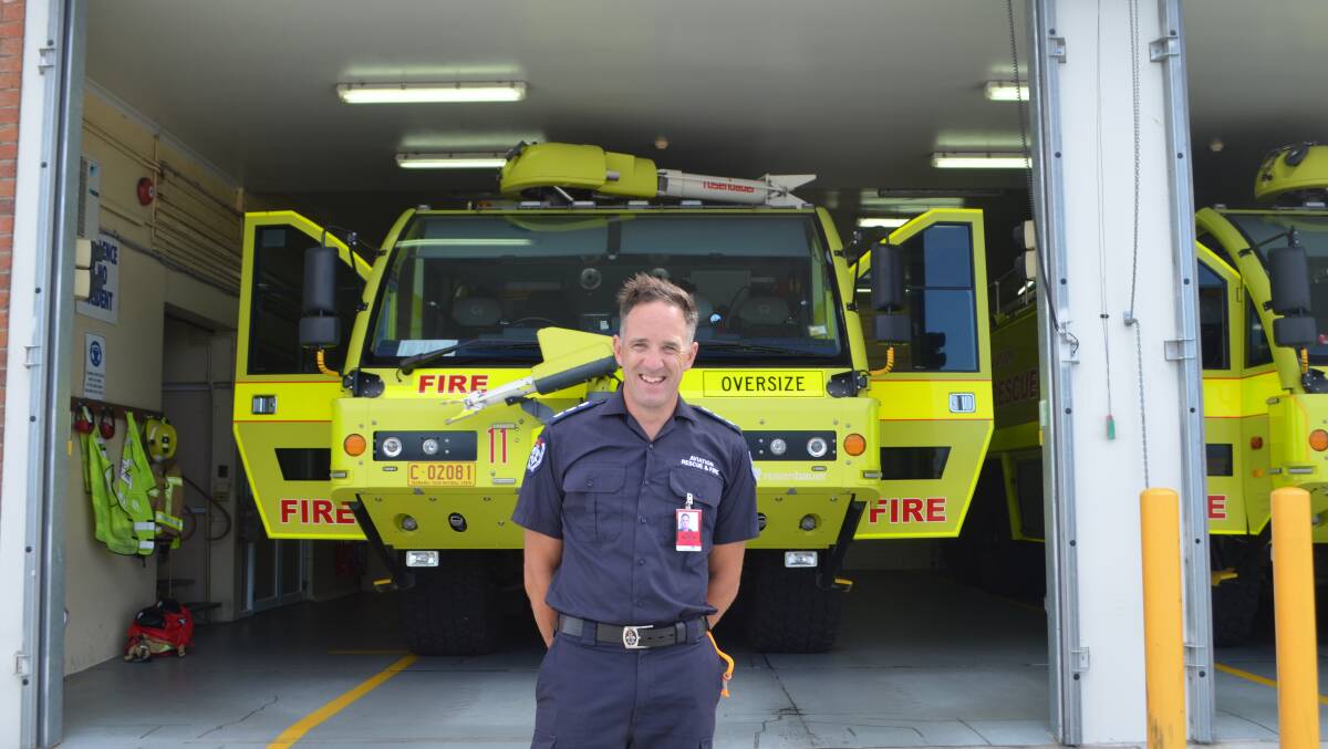 Fire Commander Troy Seen was on standby at Launceston Airport on Christmas Day. Picture: Adam Holmes