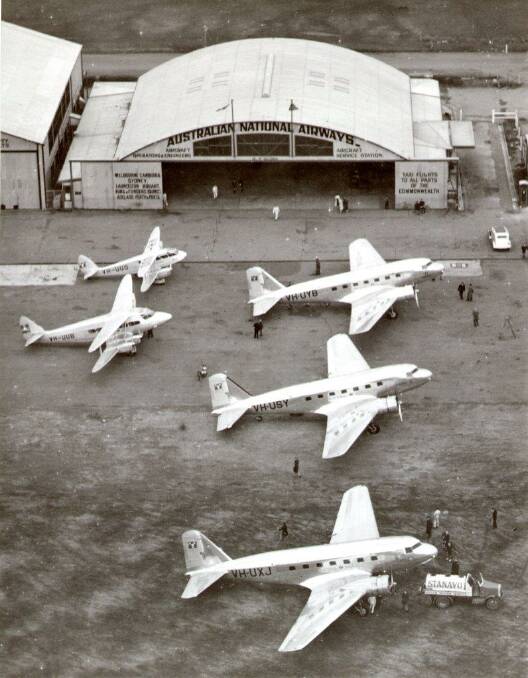 Holyman planes at Essendon Airport in 1937. Picture: supplied