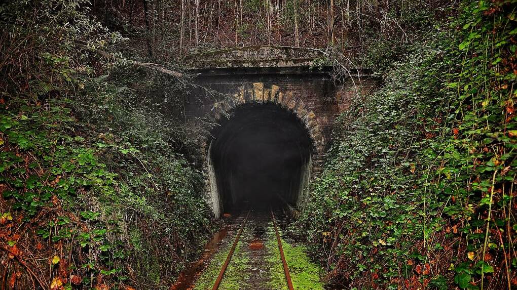 The Tunnel at the heart of the prized section of the railway line between Lilydale and Wyena. Picture: Phillip Biggs