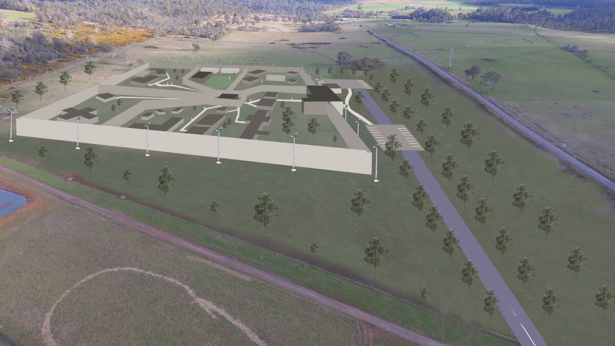 An artist's impression of the proposed Northern Regional Prison on Birralee Road, north of Westbury.