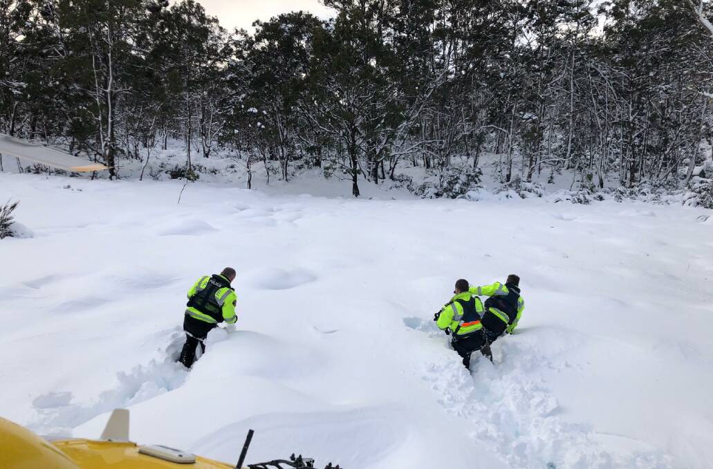 Rescuers set out in their search for missing Victoria bushwalker Michael Bowman. Picture: Tasmania Police