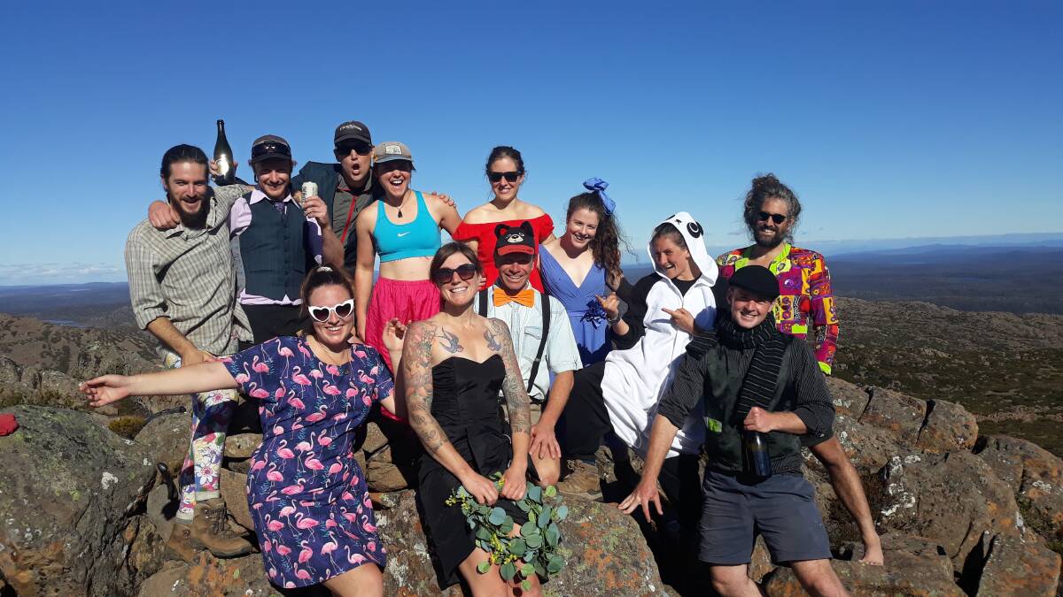 Shelly was joined by a group of friends to tick off the 158th and final climb, King Davids Peak, with a fancy dress party.