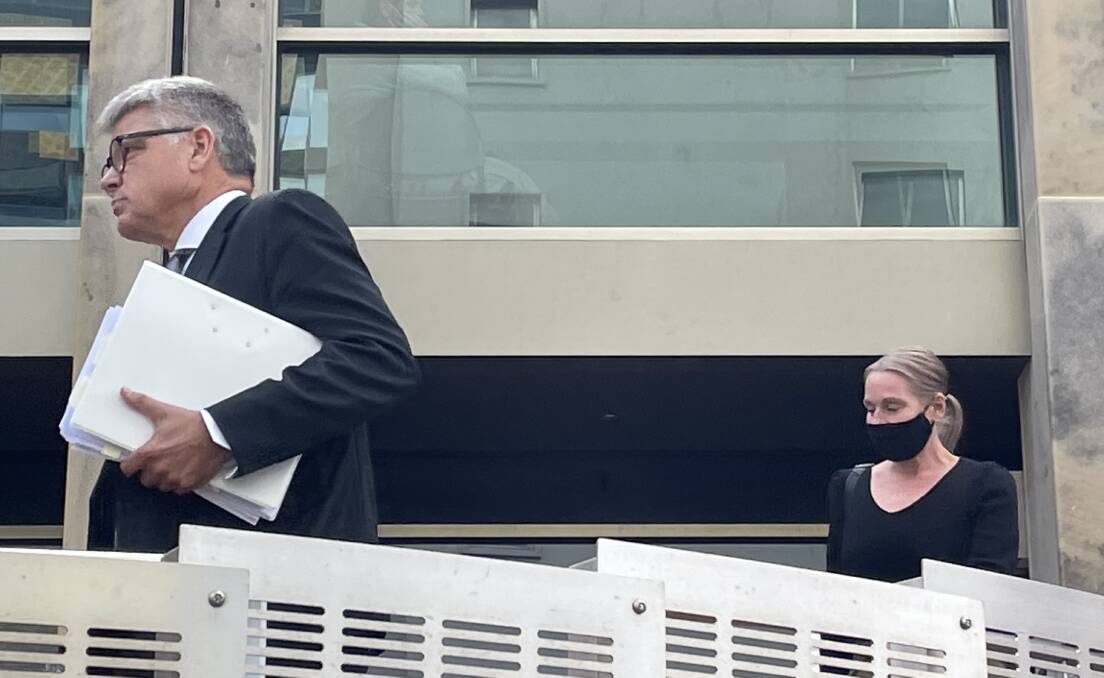 Defence counsel Greg Barns SC and Ms Ferguson. Picture: Adam Holmes