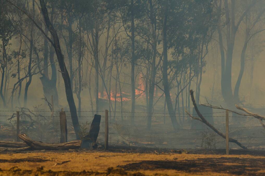 Bush burns at the boundary of Malahide Estate. Picture: Neil Richardson