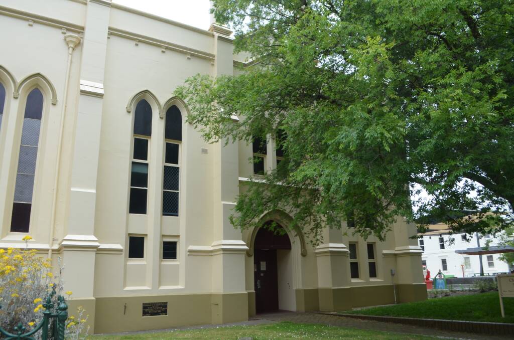 The extension added in the 1970s, allowing for office space at the church.