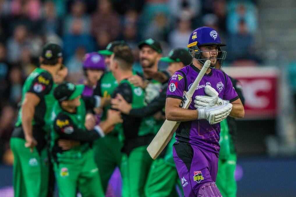Examiner photographer Phillip Biggs captures the action as the Hobart Hurricanes take on the Melbourne Stars at Blundstone Area in the Big Bash League Semi-Final.