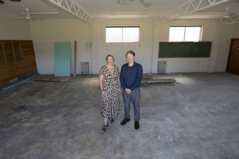 The old clubrooms have been gutted, with new fittings to be installed and an improved kitchen for aged care and disability clients. Picture: Craig George