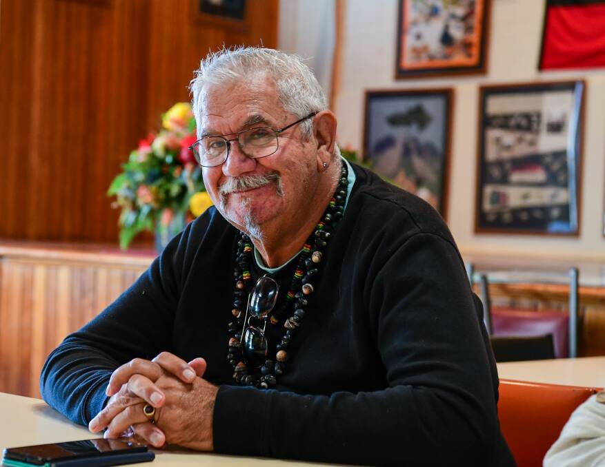 Dougie Mansell is one of Tasmania's premier Aboriginal musicians, using his music to give a better understanding of the state's Aboriginal past - particularly life on the islands. Picture: Neil Richardson
