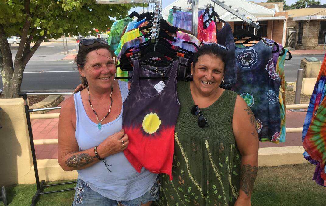 Aunty Jeanymaree Jenkinson and Helene Weston attended the Break O'Day Council meeting this week urging councillors to fly the Aboriginal flag at their offices. Picture: Supplied