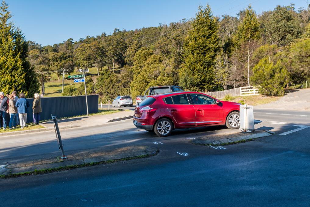 The new right-turn lane on the West Tamar Highway will allow traffic to flow around the cars waiting to turn into Gravelly Beach Road. Picture: Phillip Biggs