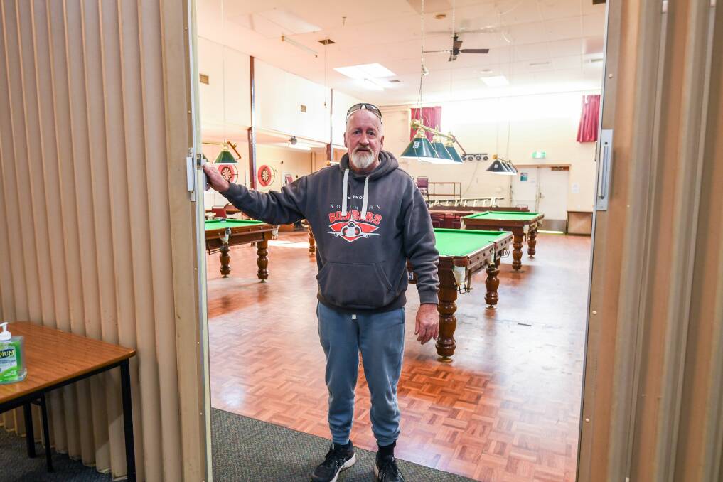 Launceston Workers Club president Peter Wallace said they can partition the pool tables away from the bar, allowing adherence to public health guidelines. But they have been told to stop activities. Picture: Neil Richardson