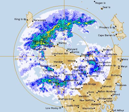 The weather radar from 7.30am to 8am Thursday morning. Image: BOM