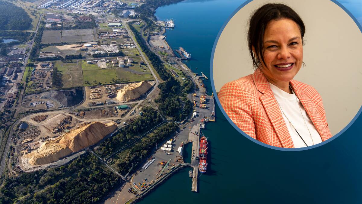 Origin future fuels general manager Tracey Boyes says a 500-megawatt facility at Bell Bay would help to create economics of scale for green ammonia production and export. Pictures: TasPorts/Paul Scambler