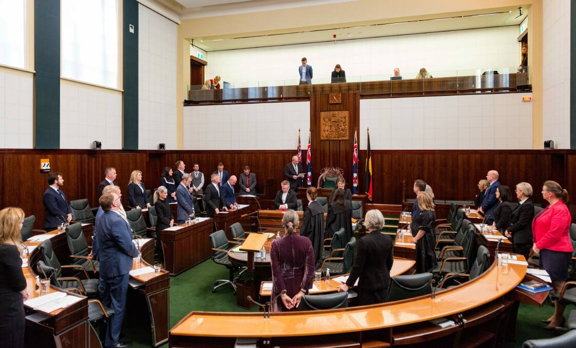 The House of Assembly still has 35 physical seats in the chamber, but remains at 25 members. There are calls to restore it to 35 to prevent burnout for ministers. Picture: Phillip Biggs