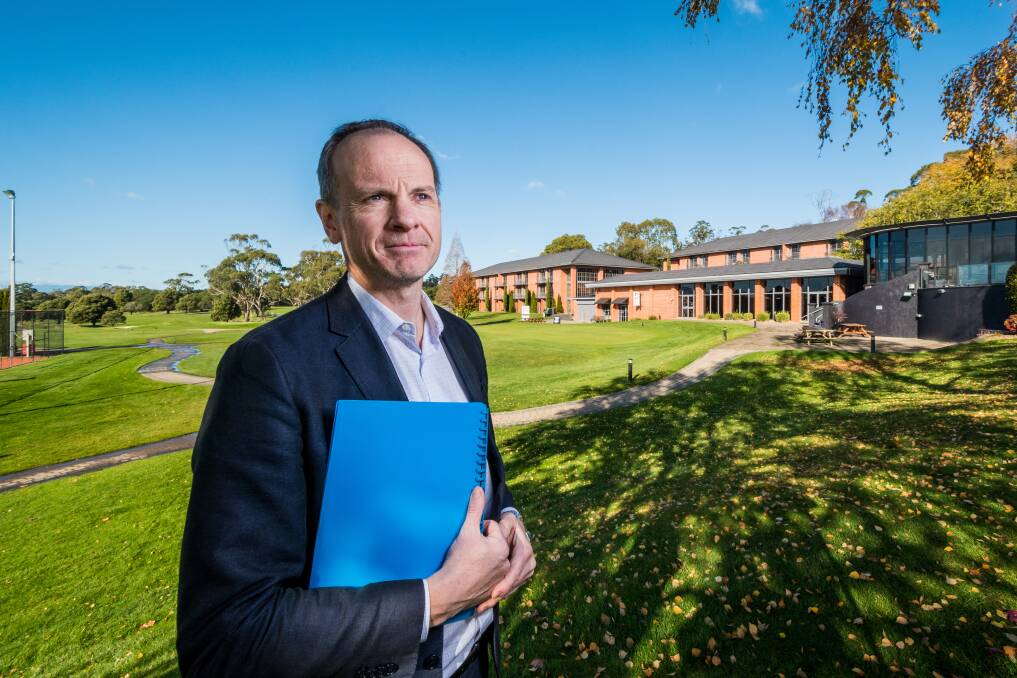 Federal Group executive general manager corporate affairs Daniel Hanna at the site of proposed works at Country Club Tasmania. Picture: Phillip Biggs