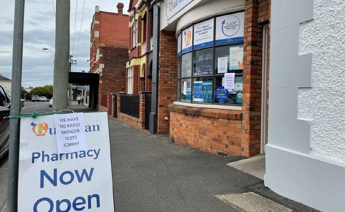 Accessing RAT kits has been a problem in Tasmania as pharmacies sell out quickly. Picture: Andrew Chounding