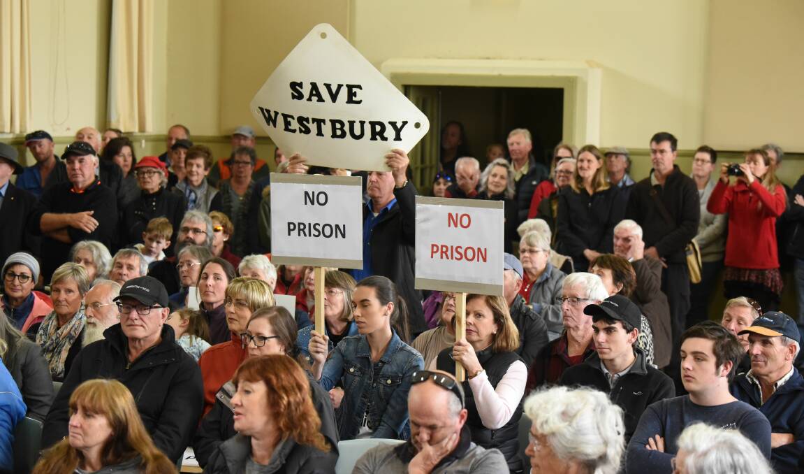 Meander Valley residents gathered for a protest in Westbury last month. Picture: Paul Scamber