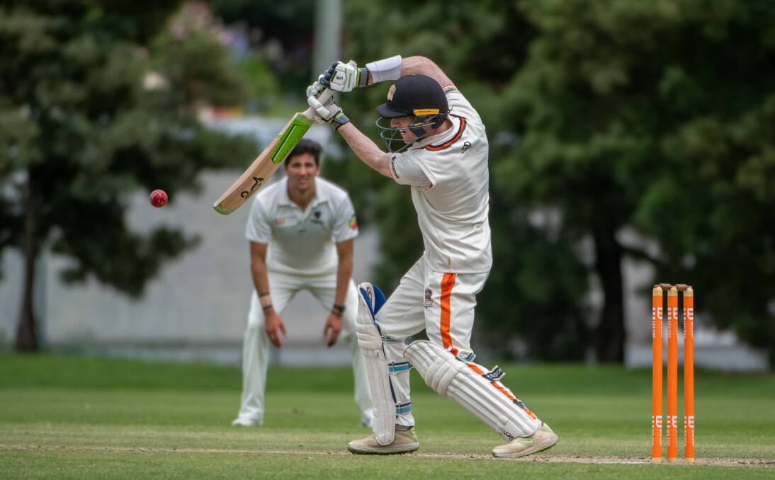 EFFORT: Raiders batsman Brodie Hayes scored 53 off 129 balls at the NTCA grounds on Saturday. Picture: Paul Scambler