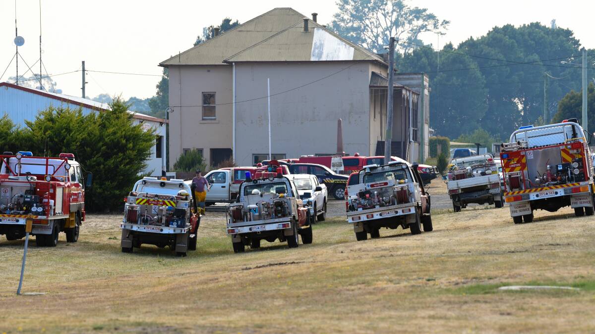 Fingal bushfire Fire trucks at Fingal. Picture: Neil Richardson 
