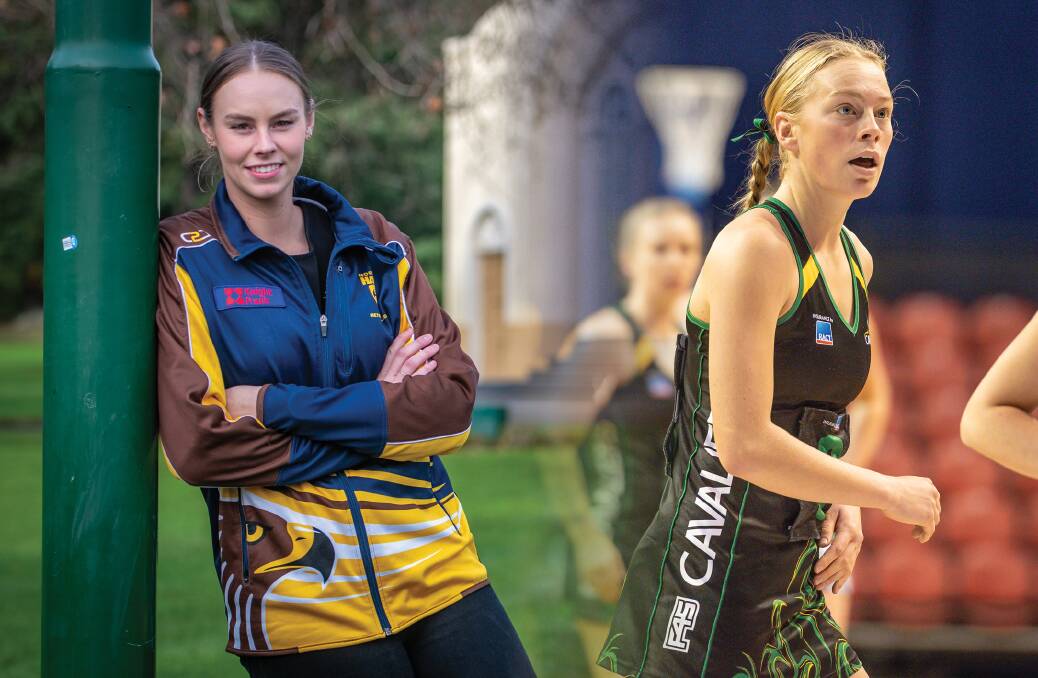 OPPOSITES: Hawks attacker Courtney Treloar and Cavs defender Hannah Lenthall are playing their first seasons with their respective teams. Pictures: Paul Scambler and Craig George