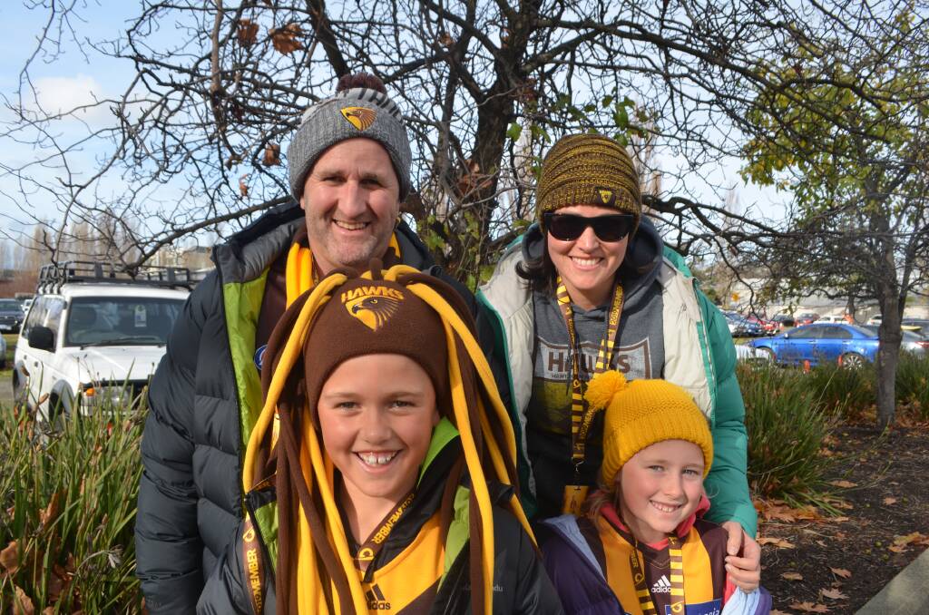 Matthew, Campbell, 11, Sierra, 9 and Amy Dawkins of Latrobe. Pictures: Harry Murtough