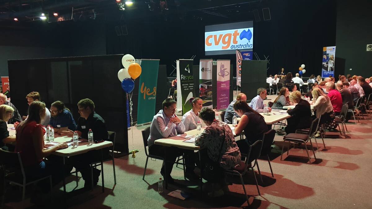 Emlpoyers and job seekers participating in speed interviews at the CVGT event last week. Picture: supplied