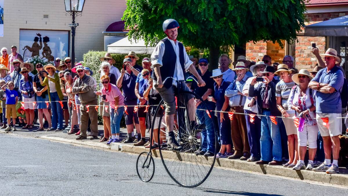 Penny Farthing championships at Evandale Grant Maynard competing. Picture: Neil Richardson