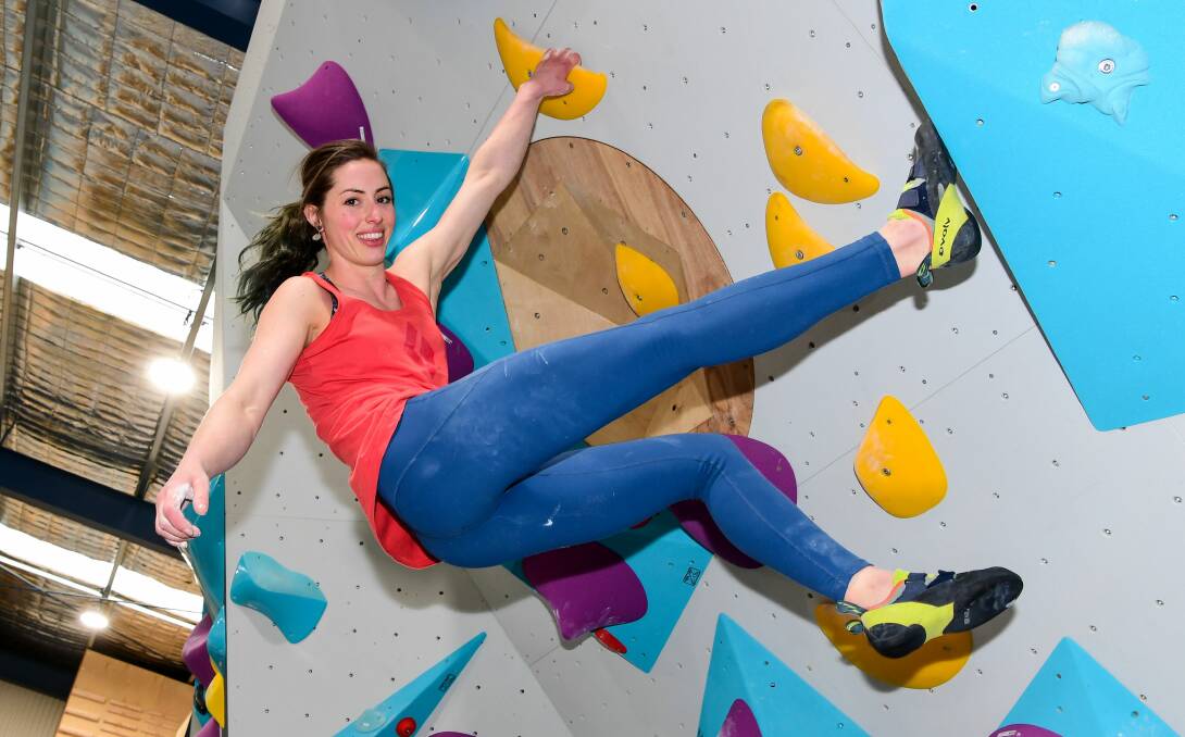 National rock climbing competitor Charlotte Garden testing out the new walls at BetaPark at Invermay. Picture: Neil Richardson 