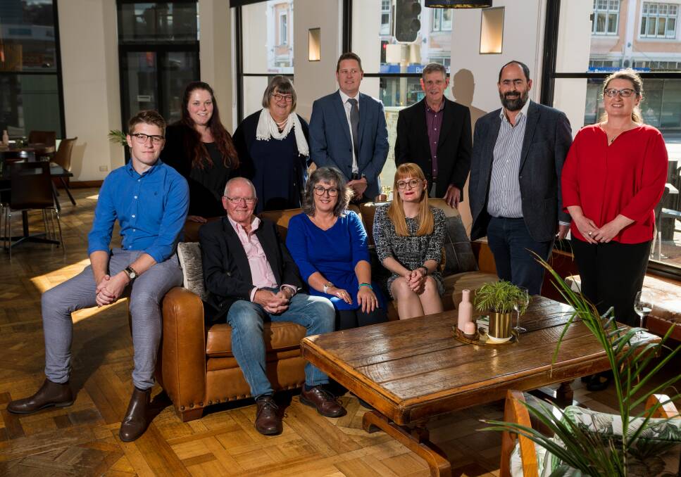 Advice: Launceston Community Legal Centre's Isaac Clifford, Stuart Roberts, Nicky Snare (CEO), Elise Whitmore, Launcen Binns, Beylara Ra, Nick Terracall, Philip Doyle, Ross Hart and Emma Smith. Picture: Phillip Biggs