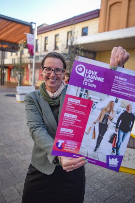 Open hearts: Cityprom interim executive officer Amanda McEvoy with information on the new Love Launnie campaign. Picture: Paul Scambler