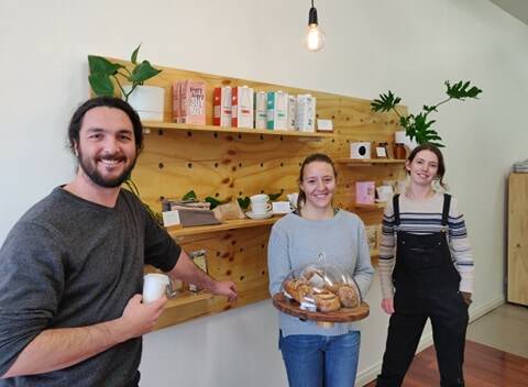 Tinka Coffee Brewers co-owners David Straw and Samantha Burton and staff member Elsa McClenaghan. Picture: Harry Murtough
