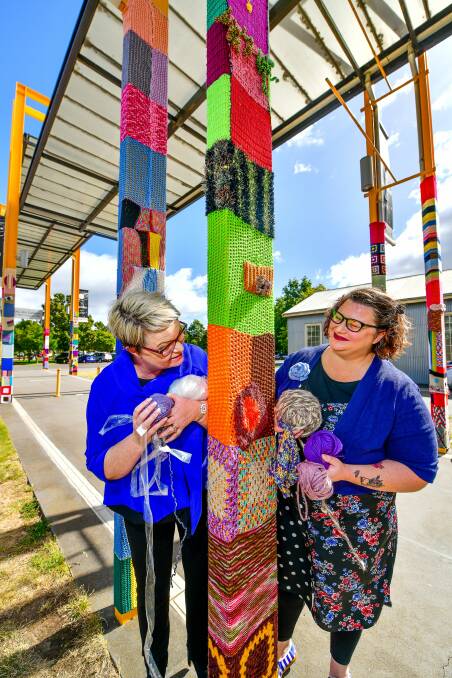 Fuzzy colours: City of Launceston creative arts and cultural services director Tracy Puklowski and QVMAG senior conservator Amy Bartlett. Picture: Scott Gelston