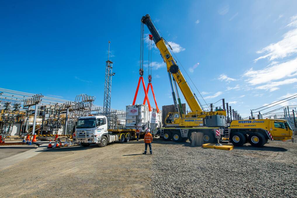 POWER: A 300-tonne transformer is installed at Bell Bay Aluminium in 2019. The area's importance to George Town will continue into the coming decades. Picture: Scott Gelston
