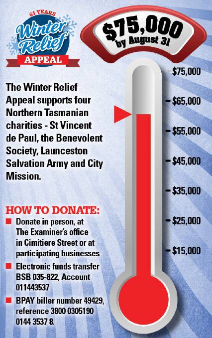 Relief: This year's Winter Relief Appeal has currently raised $61,790 with a goal of $75,000 by the end of winter.