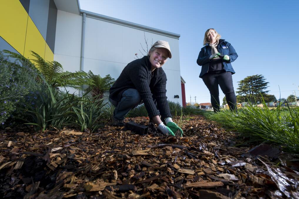 Green: 'Peace of the Garden' minder Jo Dean and Bass MHR Bridget Archer at the Northern Suburbs Community Centre. Picture: Phillip Biggs