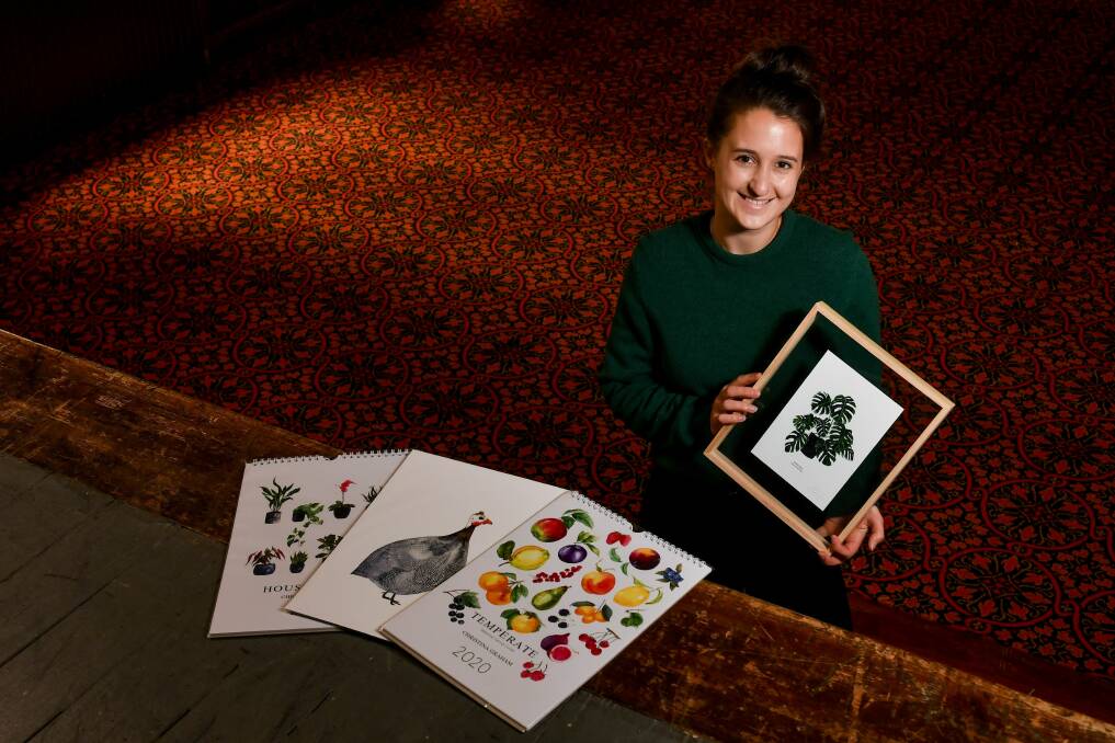 Colour: Christina Graham with some of her watercolours that will be available during the Niche Market at the Albert Hall on Saturday. Picture: Scott Gelston