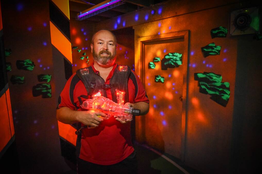 Zep: Zone 3 owner Brett Johnstone at the laser tag site at Waverley. He is closing after 8 years of business. Picture: Paul Scambler