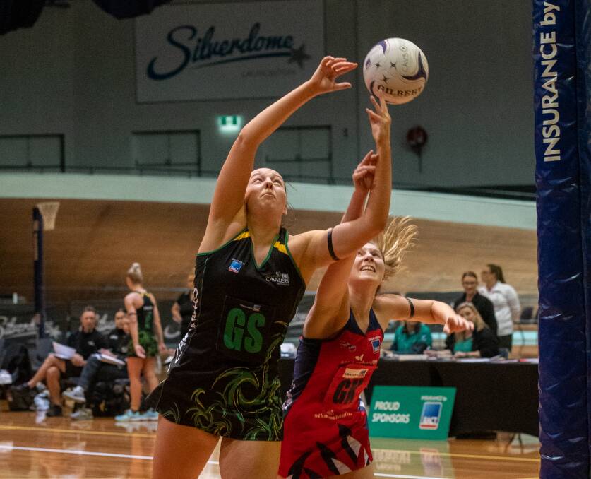 EYES UP: Cavaliers shooter Hayley McDougall played aggressively against both the Karana Flames and Waratah. Picture: Phillip Biggs