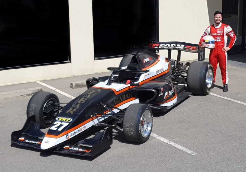 Making moves: Joey Mawson and his S5000, which he'll race at Symmons this weekend. Picture: Supplied