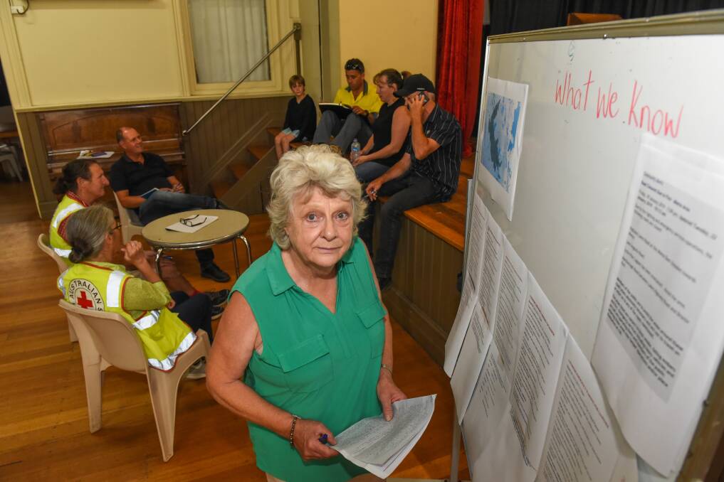 Evacuate: Central Highlands Mayor Loueen Triffitt at the evacuation centre at Bothwell Town Hall.