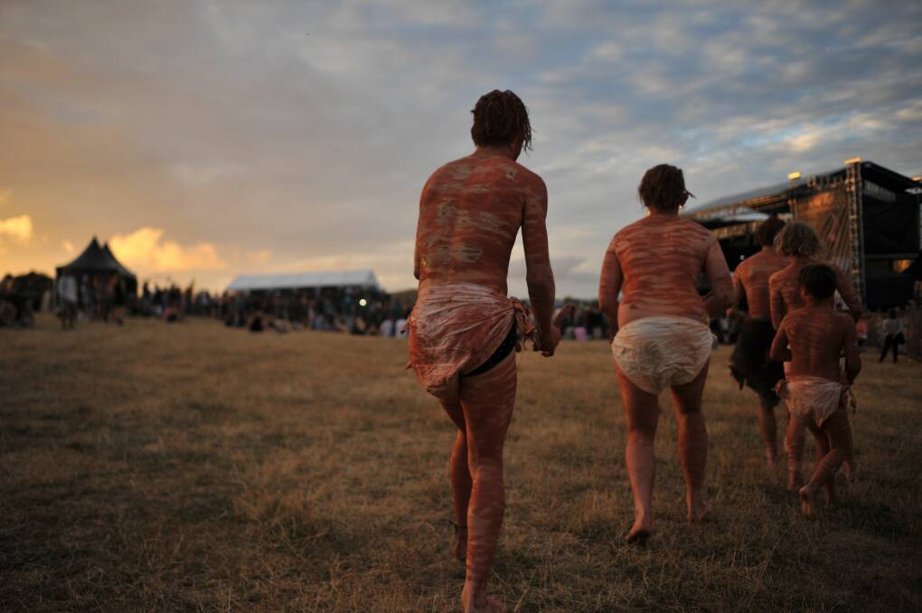 Bottom: Welcome to Country on day one of Party in the Paddock at Burns Creek. Picture: Scott Gelston.