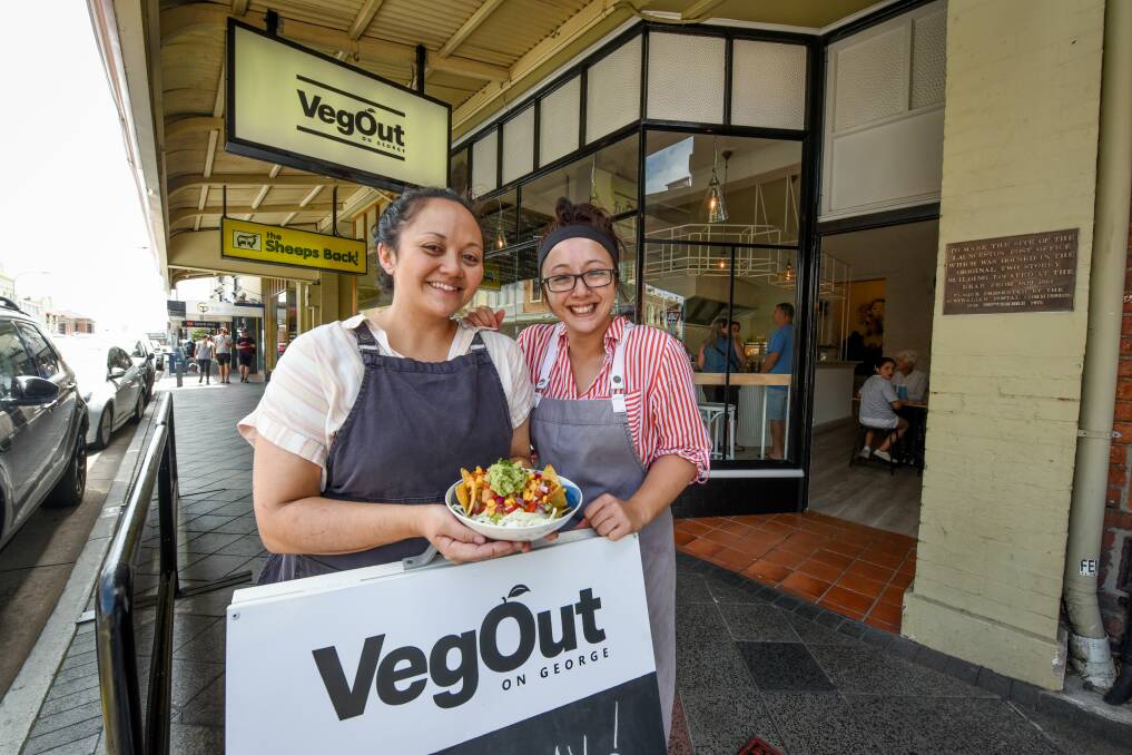 Greater bite of the market: The owners of VegOut, Christine Chandler and her sister Lisa Chandler. Picture: Paul Scambler