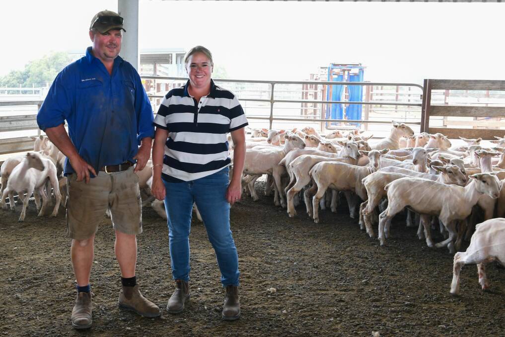CONFIDENCE: Lamb producers Richard and Bec Johnston at their farm in Westwood. They say a Coles partnership with Tasmanian producers is a good sign for the future of the industry. Picture: Neil Richardson 