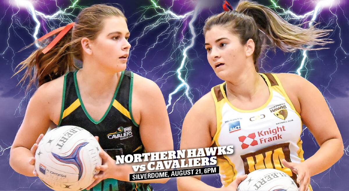 BATTLE ROYALE: Cavaliers centre Piper Sanders and Hawks wing attack Steph Walker are ready for game time. Pictures: Craig George