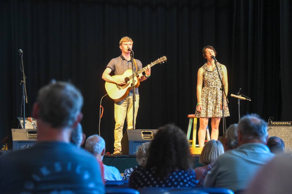 Message in the music: Matthew Dames and Anna Talbot playing out the Tamar Valley Folk Festival on Sunday. Picture: Paul Scambler
