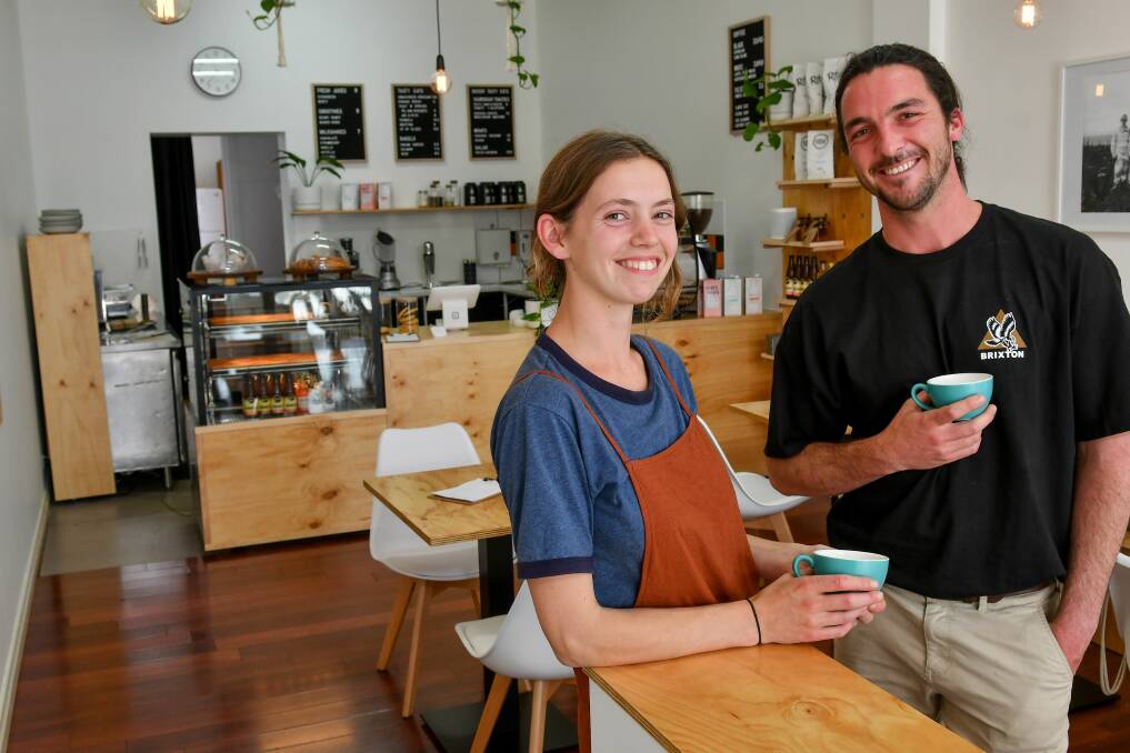 Cuppa: Samantha Burton and David Straw in their new cafe, Tinka, on St John Street in the former Shots on Wax space. Picture: Scott Gelston