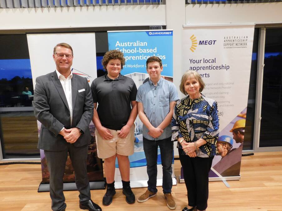 Traineeship launch with West Tamar Council general manager Rolph Vos,Jarrod Dusautoy, Ross Mohr and mayor Christina Holmdahl. picture: supplied