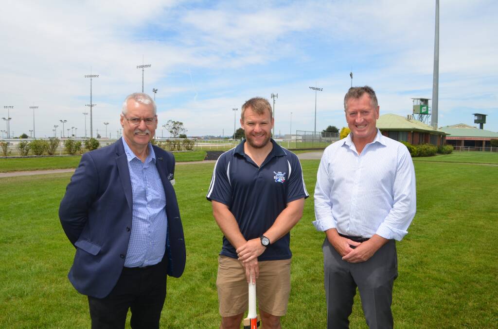 Good cricket: Former Riverside player Peter Scott, current coach Lyndon Stubbs and club president Gary Saunders. Picture: Harry Murtough