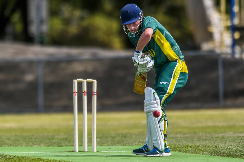 Tough: Legana's Aaron Dusautoy would score 79 from 49 balls, but his side would still lose to Longford. Picture: Phillip Biggs