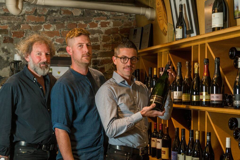 Sparkling: The Effervescence collaborators, including James Welsh from Stillwater, Matt Adams from Timbre, and founder Jeremy Dineen. Picture: Phillip Biggs